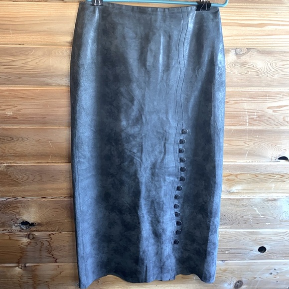 DANIER LEATHER MAXI SKIRT - Picture 1 of 4